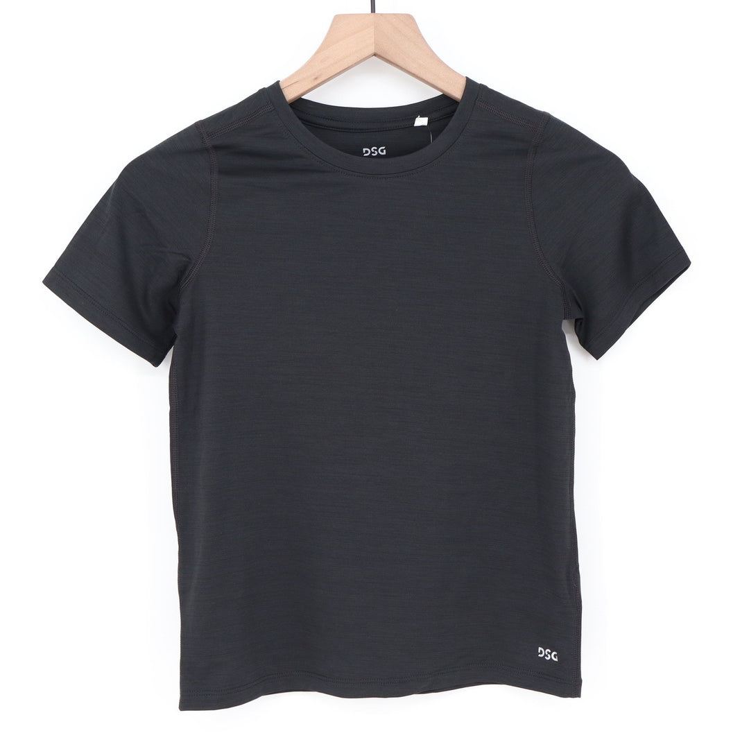 DSG Boys Movement Tee Pure Black Short Sleeve Athletic T-Shirt Size S 8-9 NEW