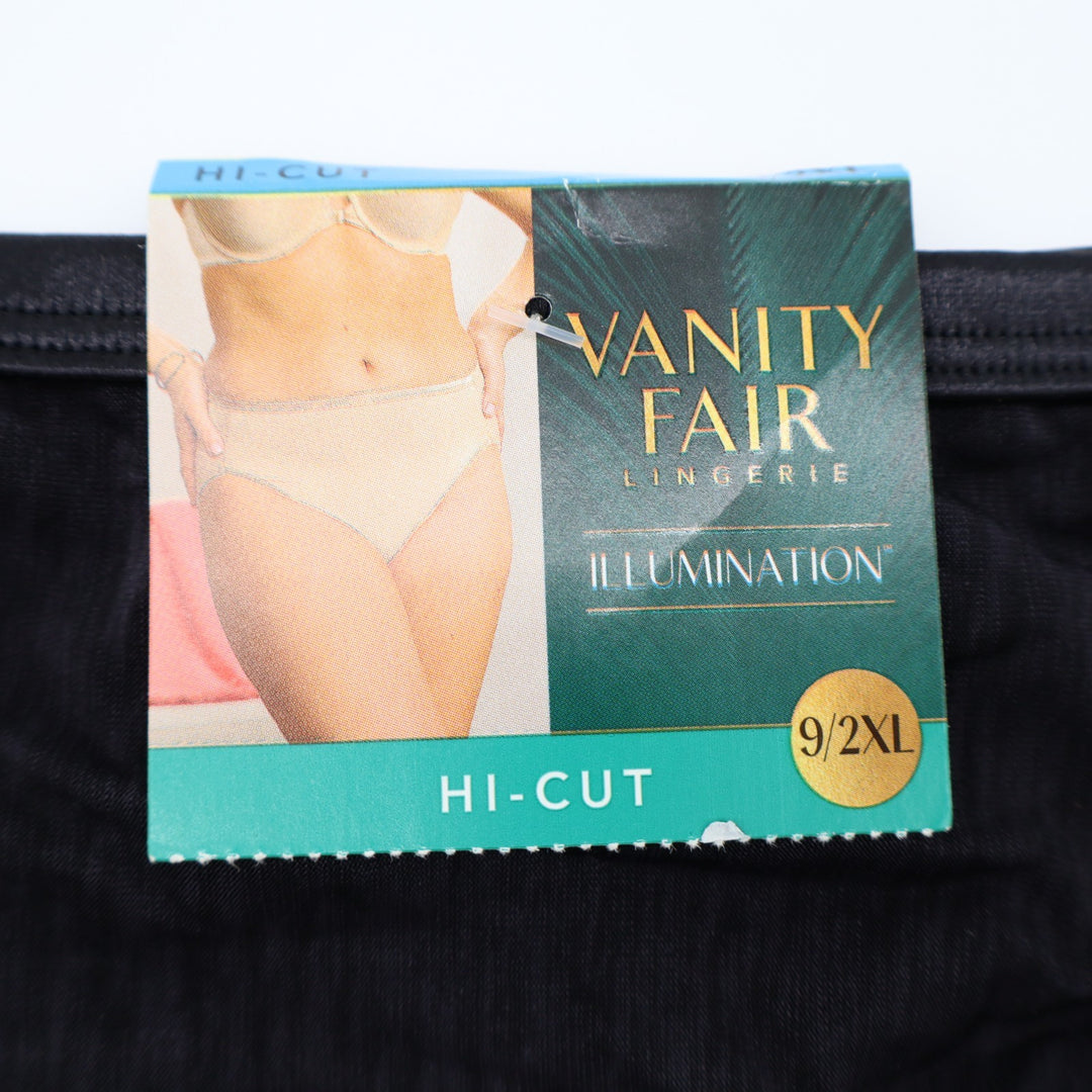 Vanity Fair Illumination Hi-Cut Brief Underwear Women 2XL Midnight Black Stretch