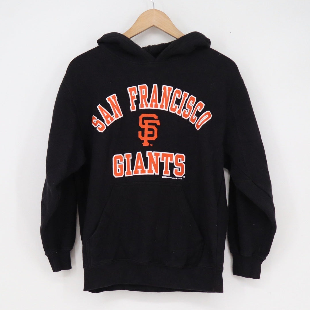 Stitches San Francisco Giants MLB Hoodie Black Orange Mens Small Sweatshirt