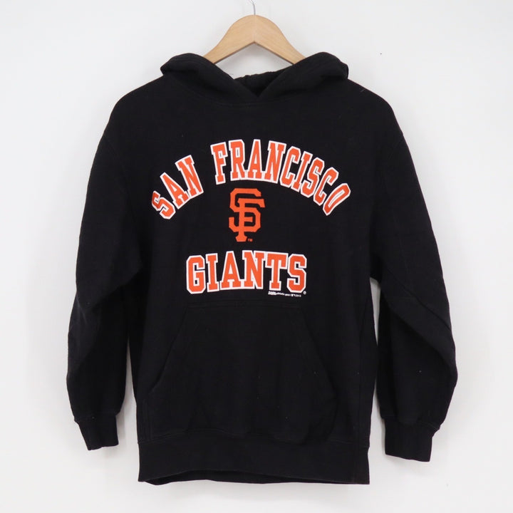 Stitches San Francisco Giants MLB Hoodie Black Orange Mens Small Sweatshirt