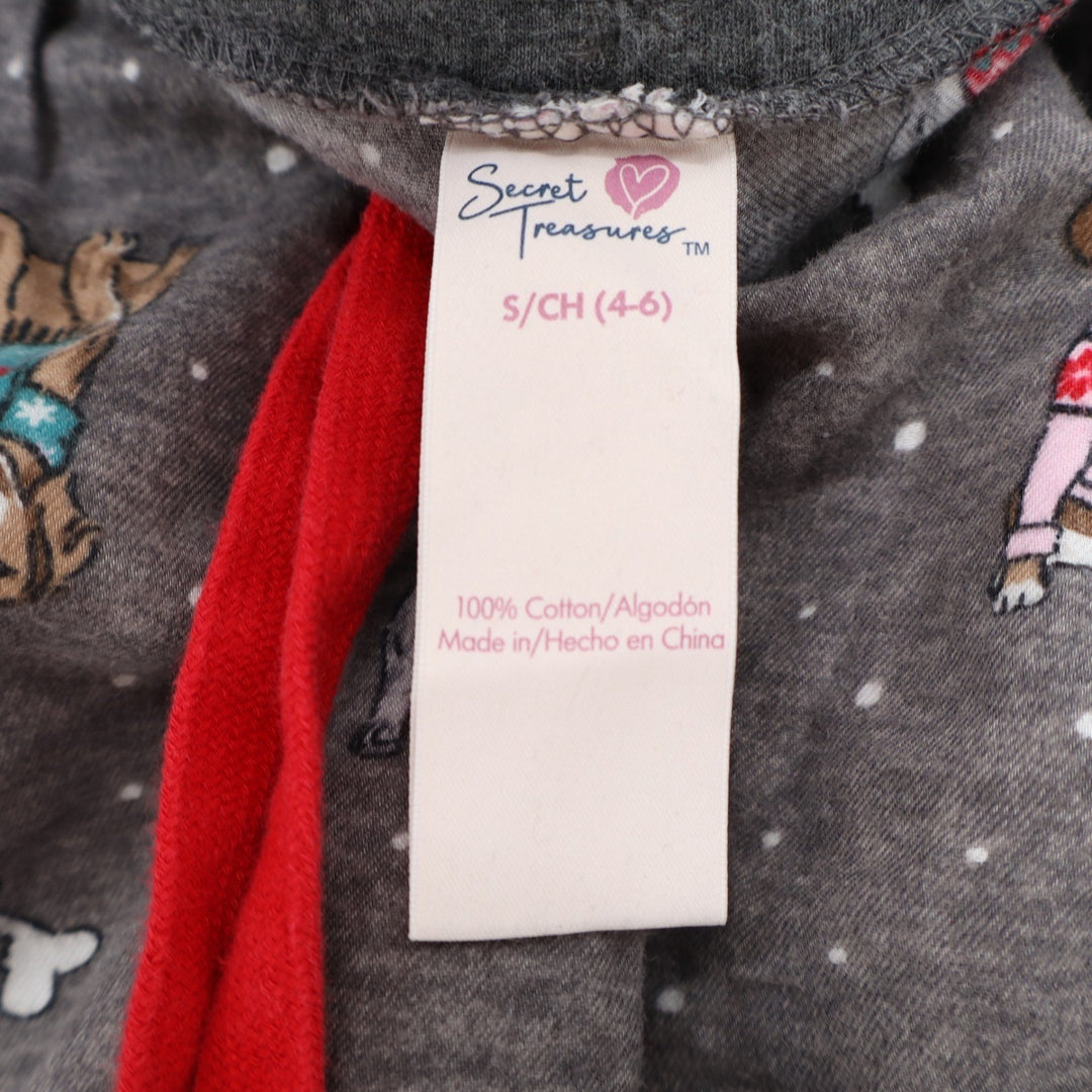 Secret Treasures Womens Gray Holiday Dog Print Cotton Pajama Jogger Pants Small