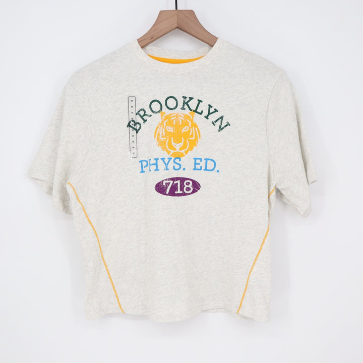 DSG Boys Brooklyn Phys Ed Tiger Graphic T-Shirt Heather Gray Size M 10-12