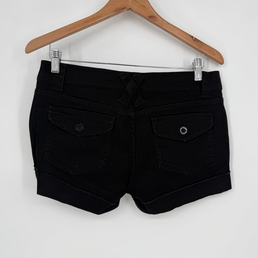 BeBop Black Denim Cutoff Shorts Frayed Hem Size 7