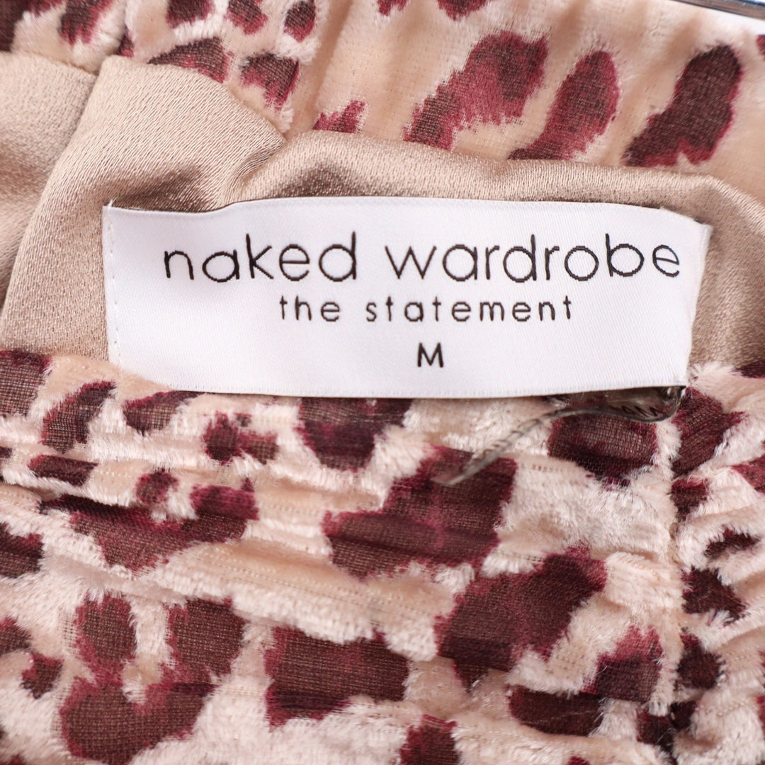 Naked Wardrobe The Statement Leopard Ruched Draped Mini Skirt Medium