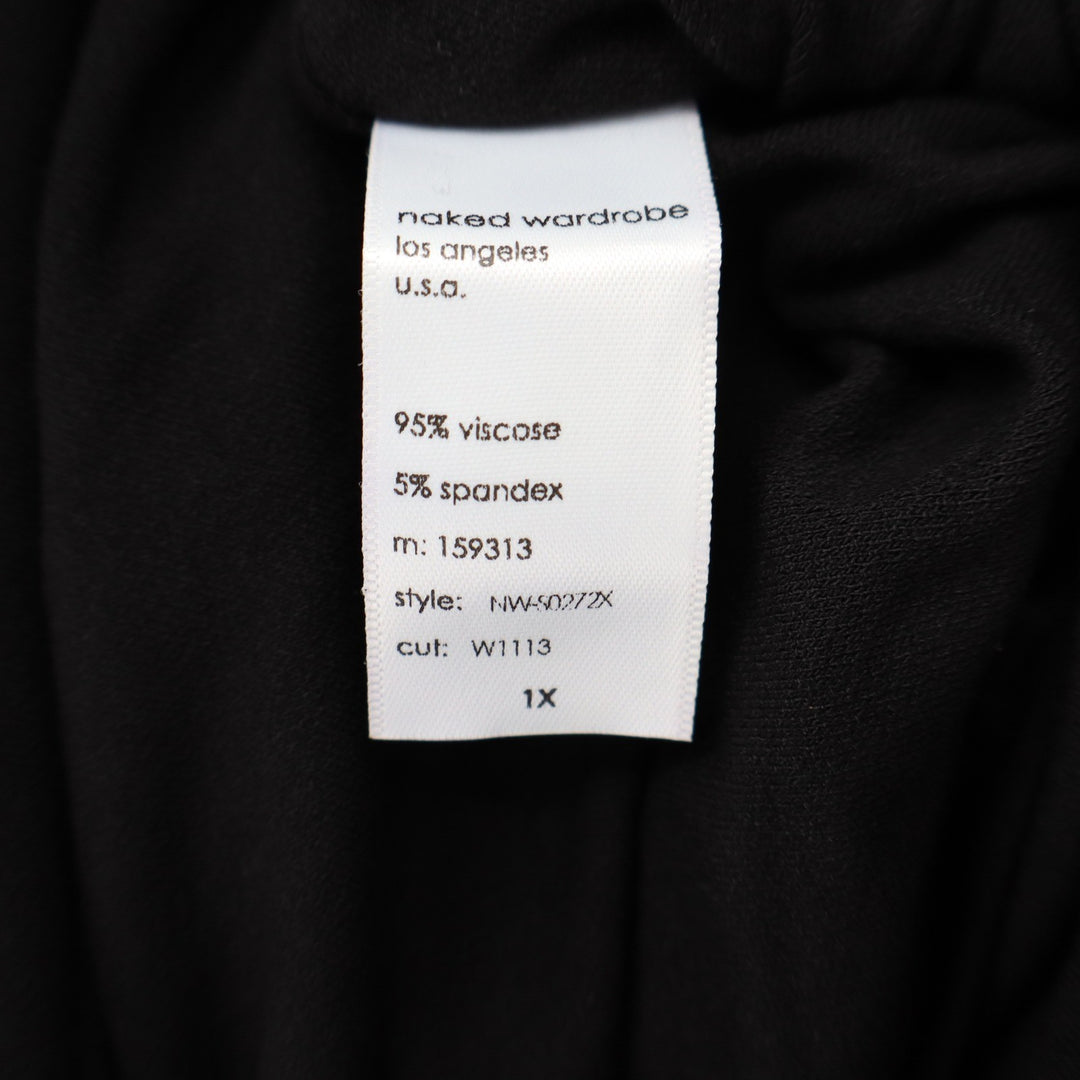 Naked Wardrobe Black Midi Pencil Skirt Plus Size 1X High Waisted