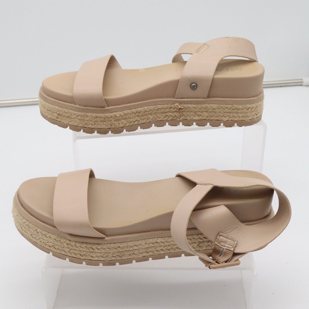 MIA Faustine Nude Beige Platform Espadrille Sandals Lug Sole Womens 8.5 M
