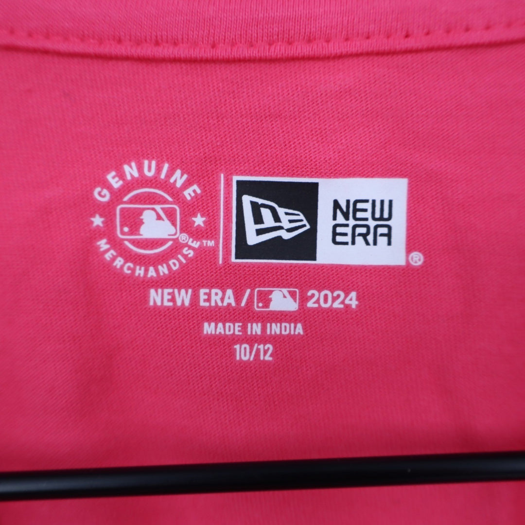New Era Boston Red Sox Girls Pink Sequin V-Neck T-Shirt Size 10/12 MLB 2024