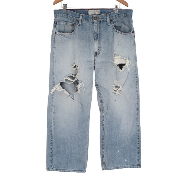 Signature by Levi Strauss Jeans Women 34x32 Blue Denim Distressed Loose Straight