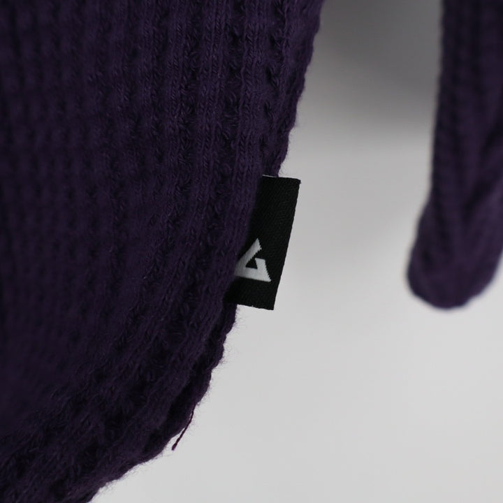 American Giant T-Shirt Mens Large Purple Cotton Stretch Waffle Knit Long Sleeve