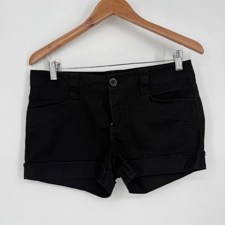 BeBop Black Denim Cutoff Shorts Frayed Hem Size 7