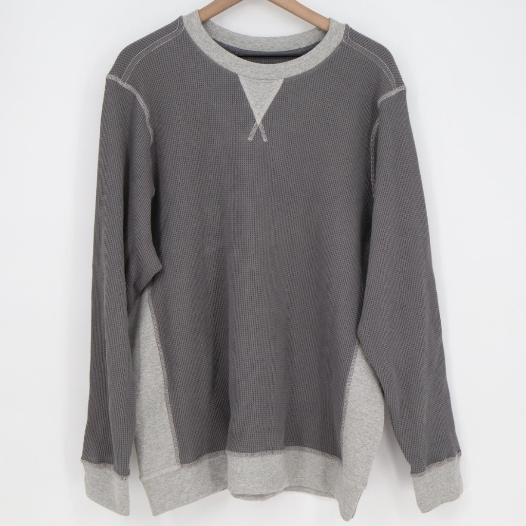 American Giant Colorblock Summit T-Shirt Mens 2XL Gray Waffle Knit Crew Neck