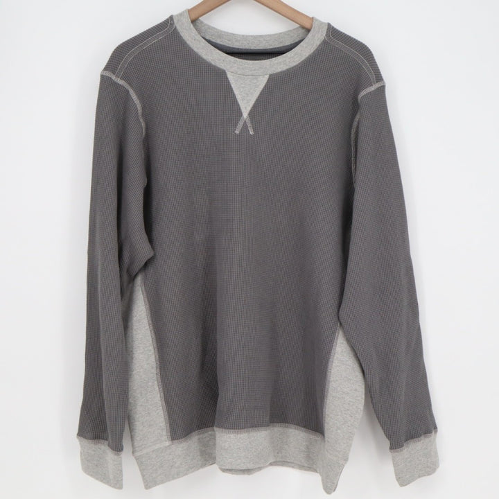American Giant Colorblock Summit T-Shirt Mens 2XL Gray Waffle Knit Crew Neck