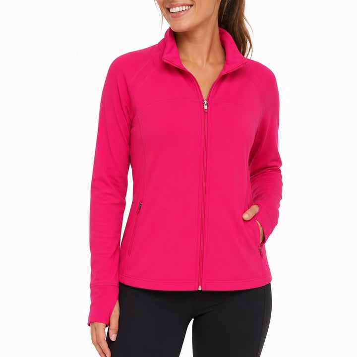 GapBody Womens XL Flaming Pink Full Zip Active Track Jacket Thumbholes