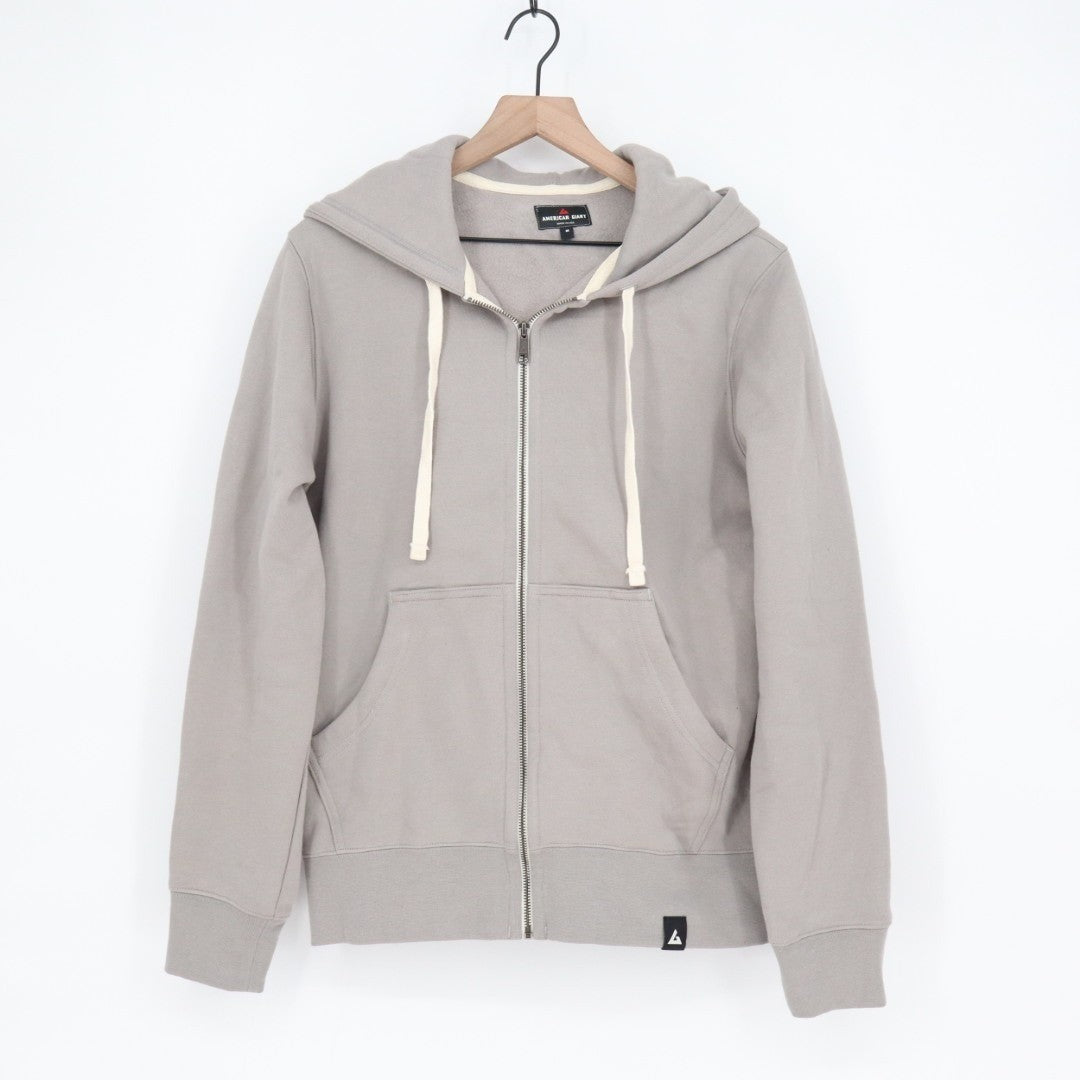 American Giant Midweight Full Zip Hoodie Mens Medium Athletic Heather Ribbed
