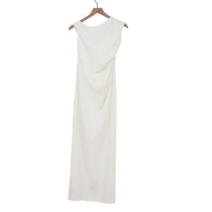 YH & CO Genie Maxi Dress White Off The Shoulder Draped Formal Gown Size 10 NEW