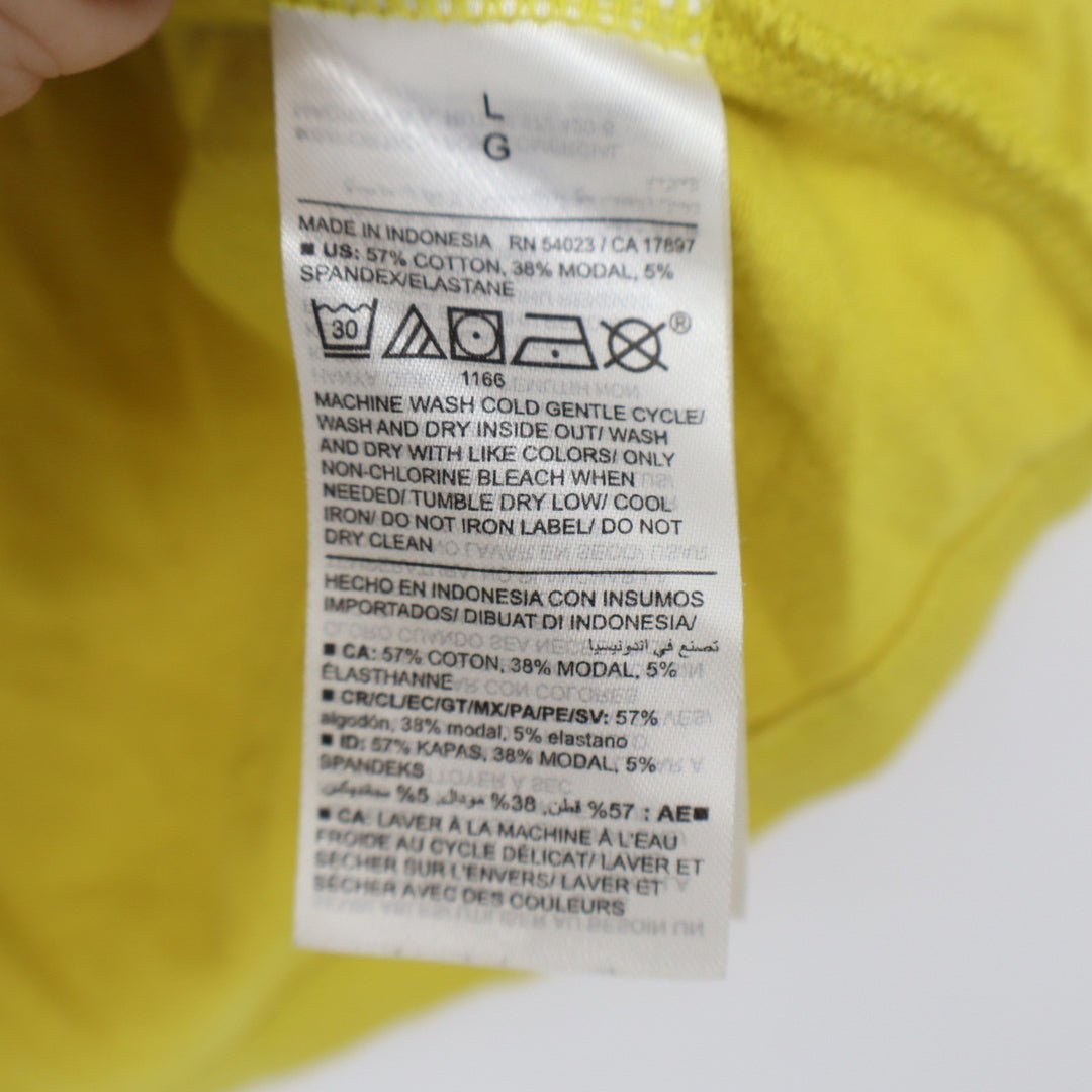 Old Navy Womens Yellow Short Sleeve Crew Neck Cotton Modal Blend Tee Size L