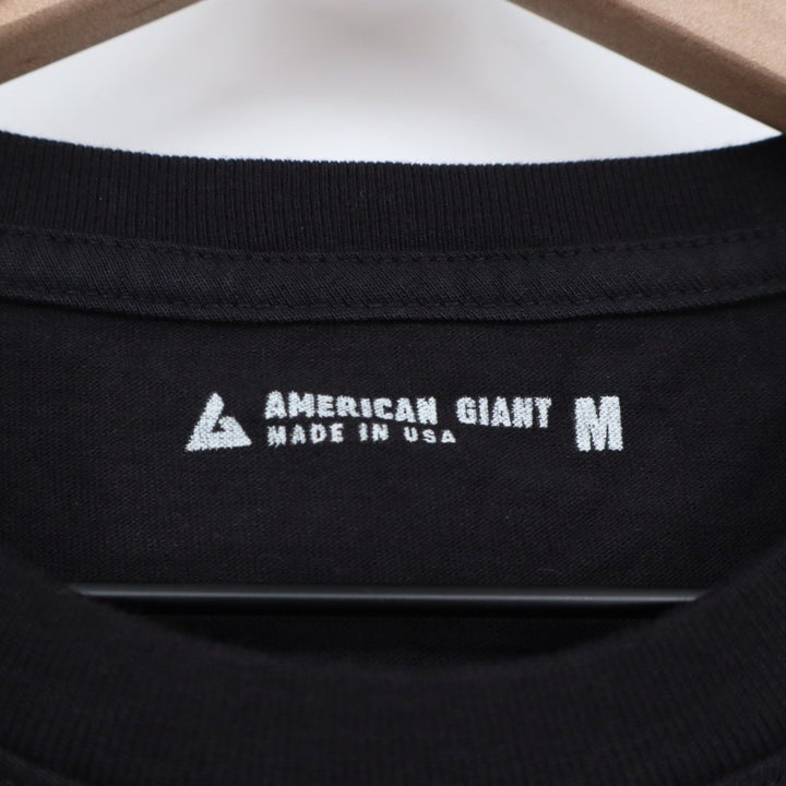 American Giant Black Crew Neck Short Sleeve T Shirt Made in USA Size Medium