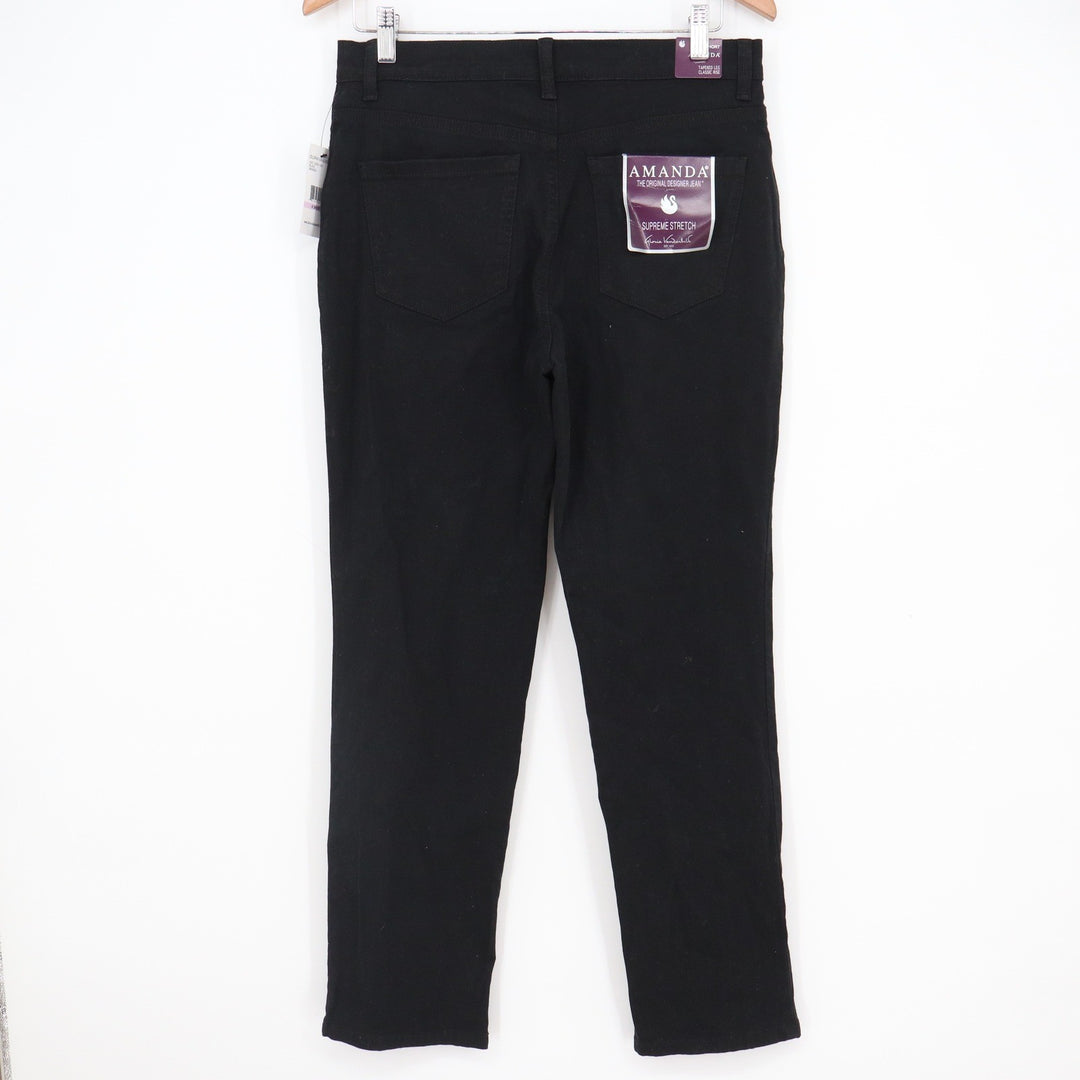 Gloria Vanderbilt Amanda Tapered Leg Jeans Black Size 6 Short Supreme Stretch