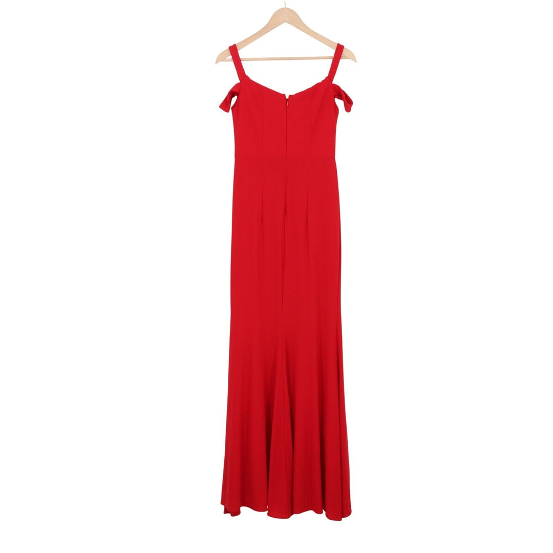 Xscape Red Off Shoulder Sweetheart V-Notch Formal Gown Dress 2