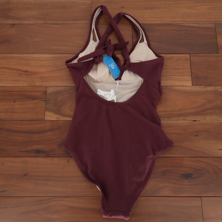 Cupshe Plum Plunging Tummy Control One Piece Swimsuit Womens M Purple Stretch