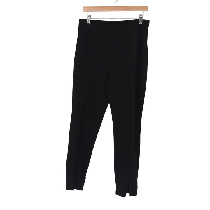 SHEIN Black High Waisted Tapered Trousers with Ankle Slit Front Seam Size L 8/10