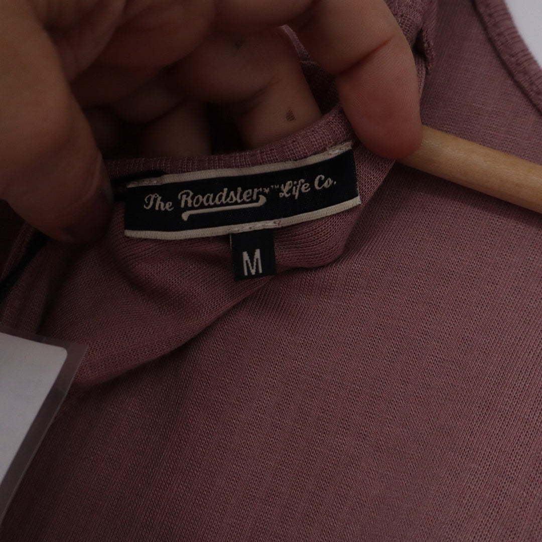 The Roadster Life Co Twilight Mauve Ribbed Open Back Twist Top Medium