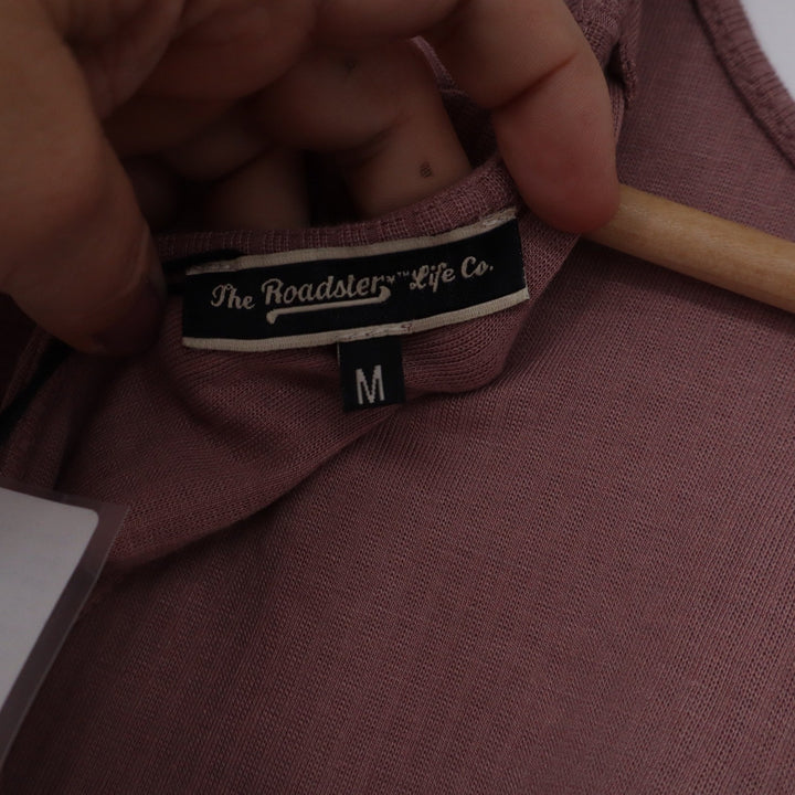 The Roadster Life Co Twilight Mauve Ribbed Open Back Twist Top Medium