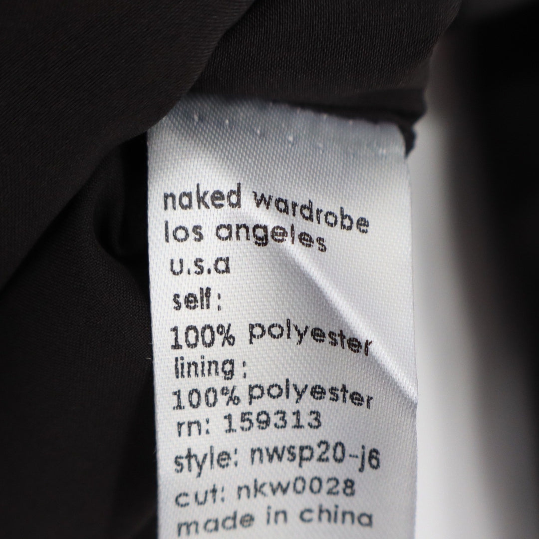Naked Wardrobe Black Satin Cropped Garter Blazer Corset Jacket NWSP20-J6 Large