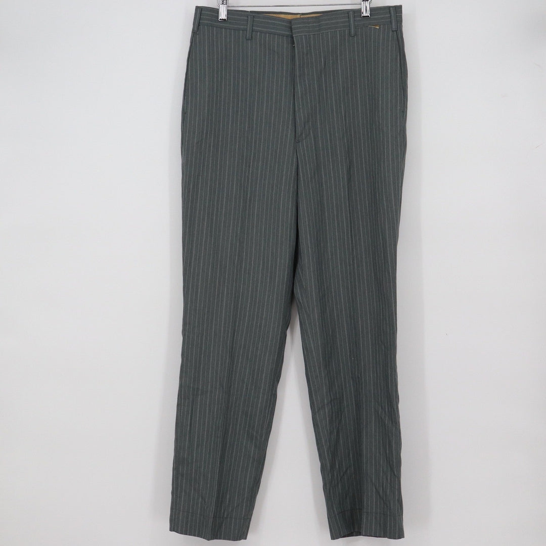 Farah Executive Model Vintage Grey Pinstripe Dress Pants Mens Size 34x29