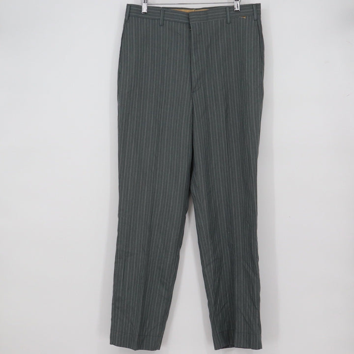 Farah Executive Model Vintage Grey Pinstripe Dress Pants Mens Size 34x29