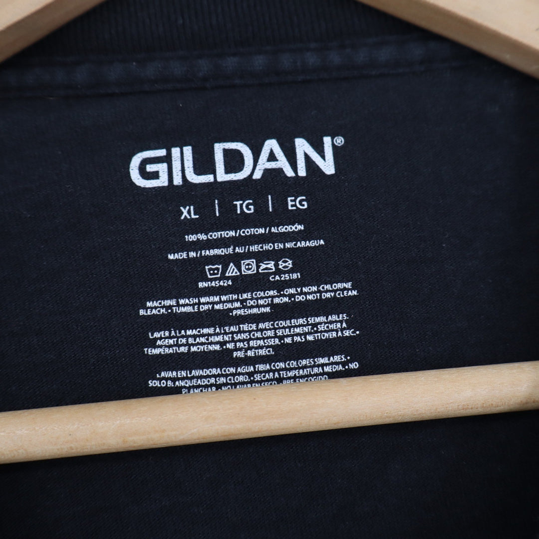 Gildan T-Shirt Mens XL Heavy Cotton Black Short Sleeve Basic Excellent