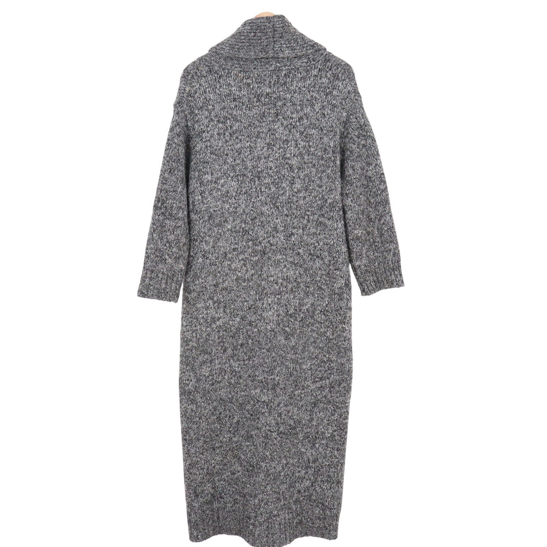 Zara Womens Grey Marled Knit Longline Duster Cardigan Shawl Collar Size S