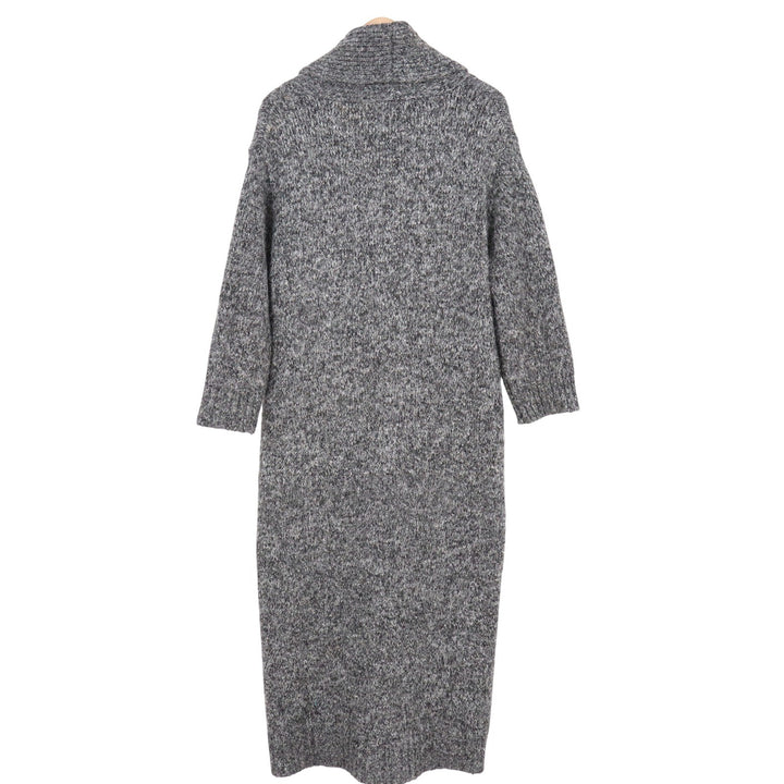 Zara Womens Grey Marled Knit Longline Duster Cardigan Shawl Collar Size S