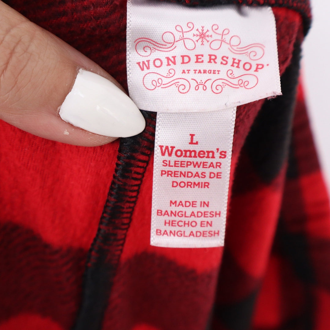 Wondershop Target Womens Red Black Buffalo Plaid Fleece Pajama Pants Large