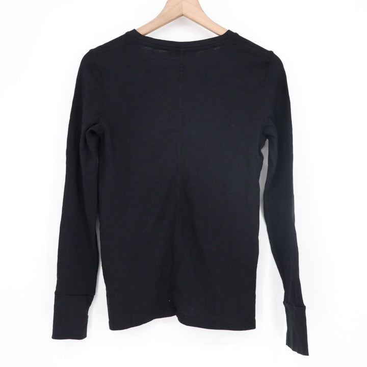 American Giant Black Long Sleeve V Neck T Shirt Made in USA Size XS