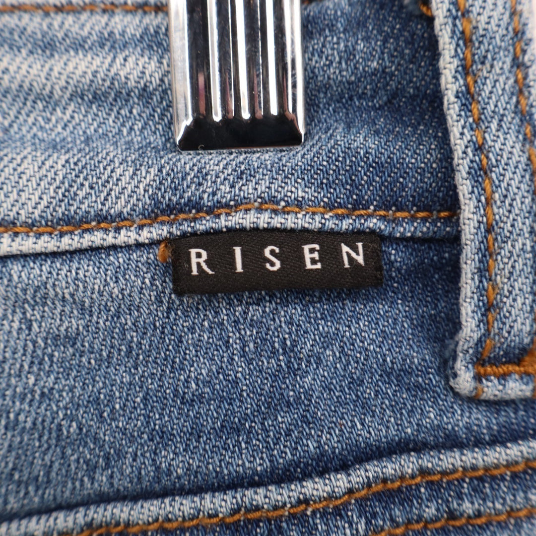 Risen Jeans Womens 5/27 Blue Denim Cotton Stretch Distressed Raw Frayed Hem