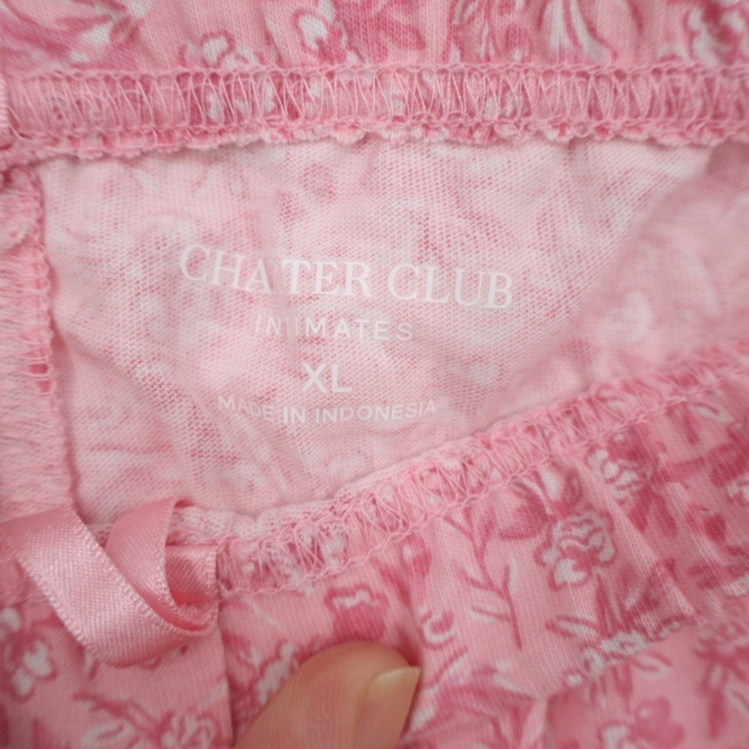 Charter Club Intimates Pajama Pants Womens XL Light Pink Ditsy Floral Print