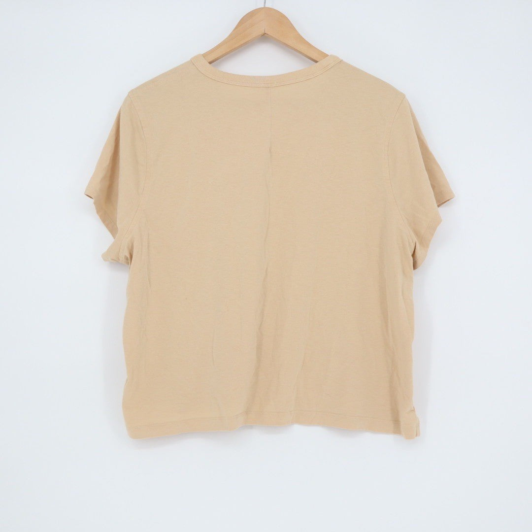 Lululemon Tan Beige Cotton Blend Crew Neck T Shirt Size 12