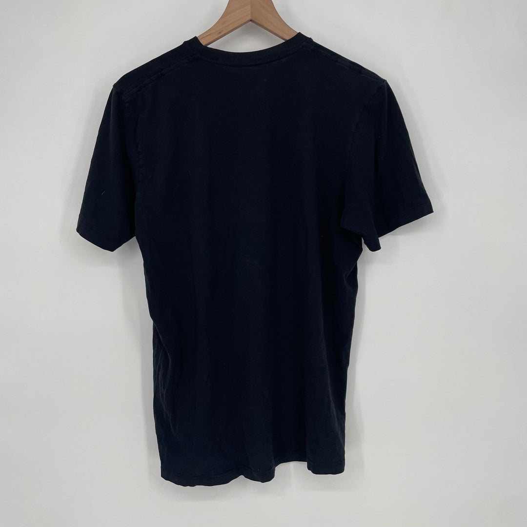 Black T Shirt Mens Size Large Short Sleeve Crew Neck Basic Top