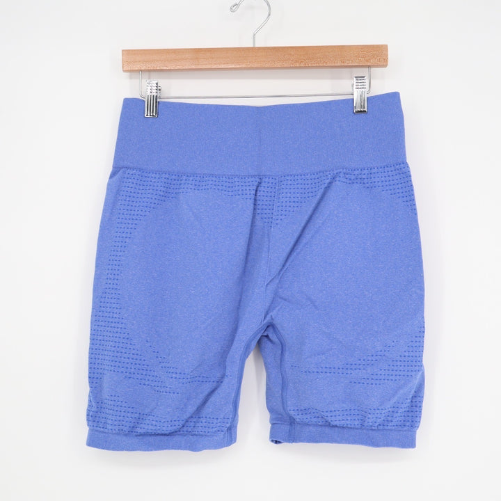 Gymshark Vital Shorts Womens XL Blue Stretch Polka Dots High Rise Elastic Waist
