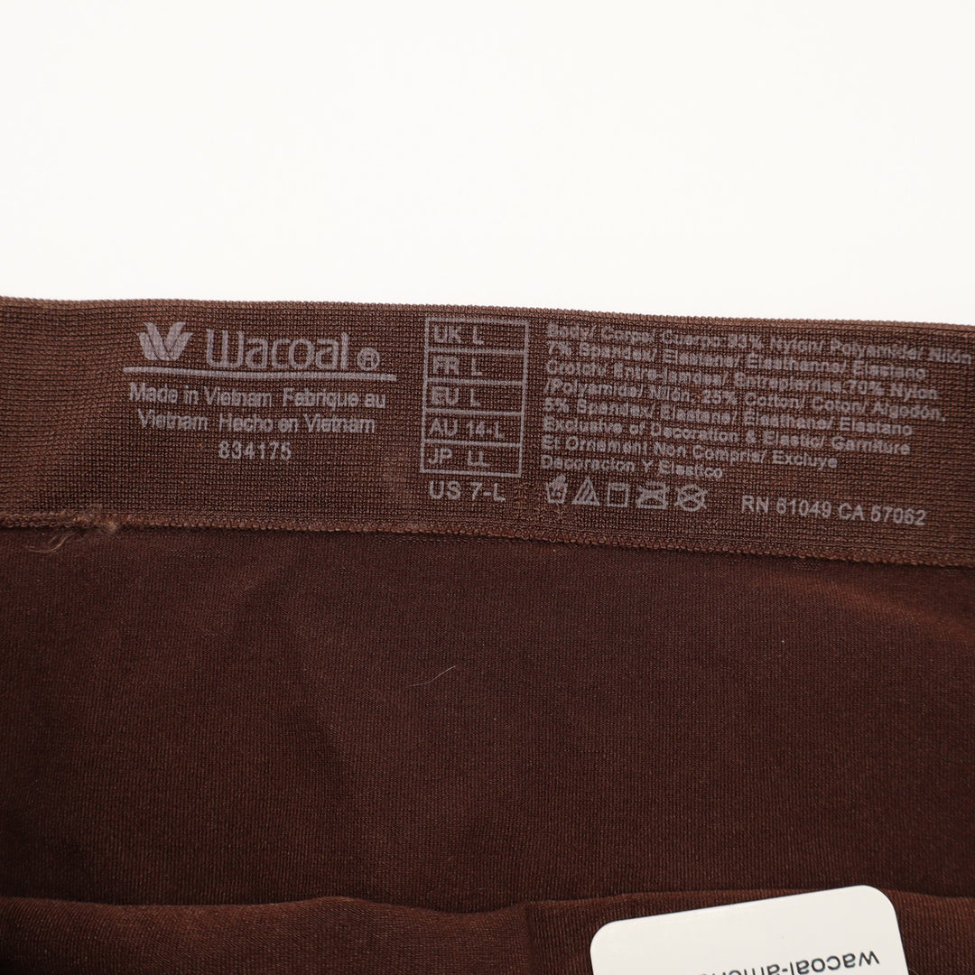 Wacoal B-Smooth Hi Cut Brief Panty Womens Large Hot Fudge Stretch Nylon Ribbed