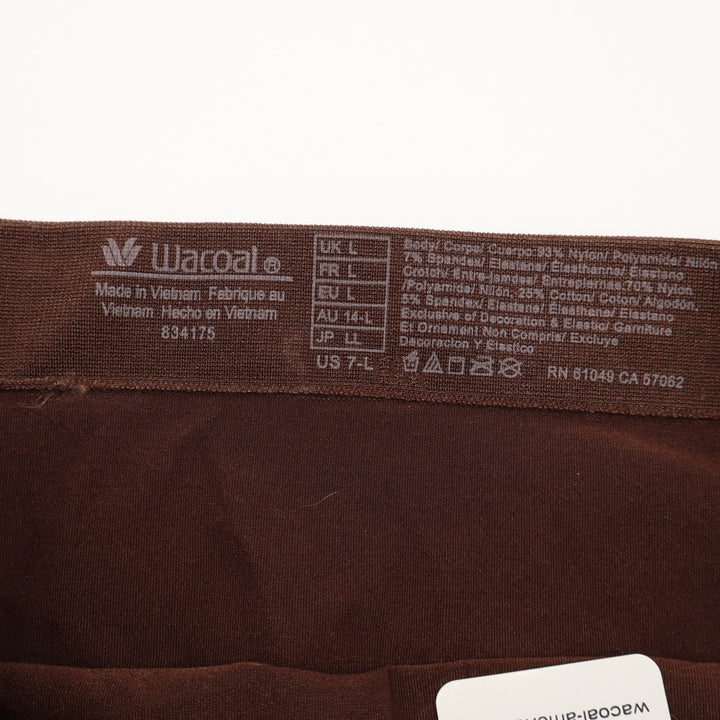 Wacoal B-Smooth Hi Cut Brief Panty Womens Large Hot Fudge Stretch Nylon Ribbed