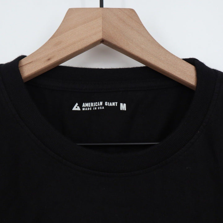 American Giant Black Pocket T Shirt Mens Medium Cotton Made USA Casual Basic