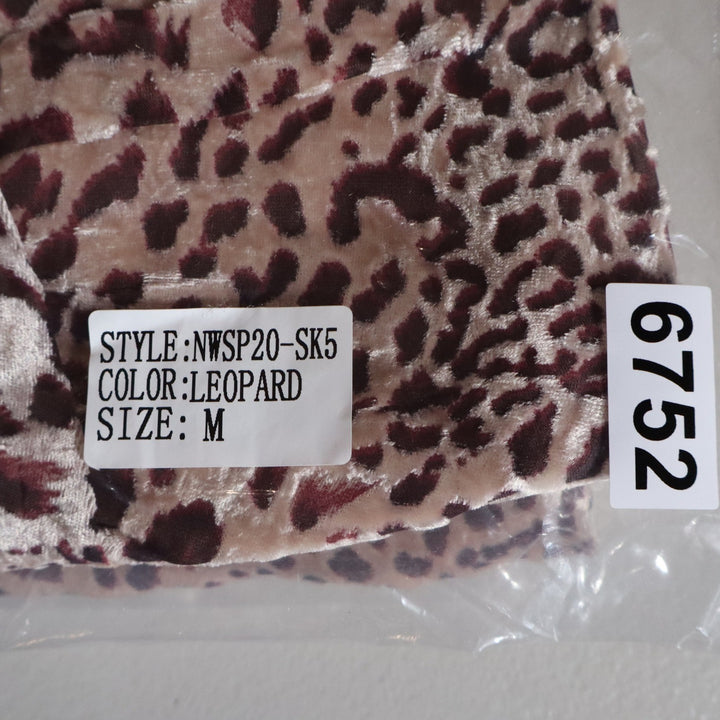 Naked Wardrobe Womens Leopard Print Ruched Mini Skirt Brown Size M