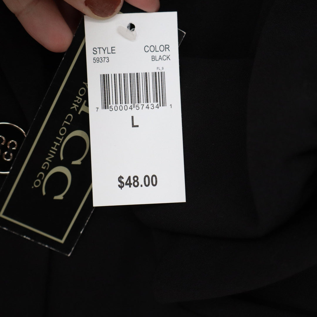 NYCC New York Clothing Co Black Ruched 3/4 Sleeve Blazer Jacket 59373 L