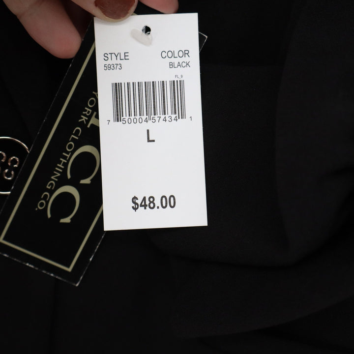 NYCC New York Clothing Co Black Ruched 3/4 Sleeve Blazer Jacket 59373 L