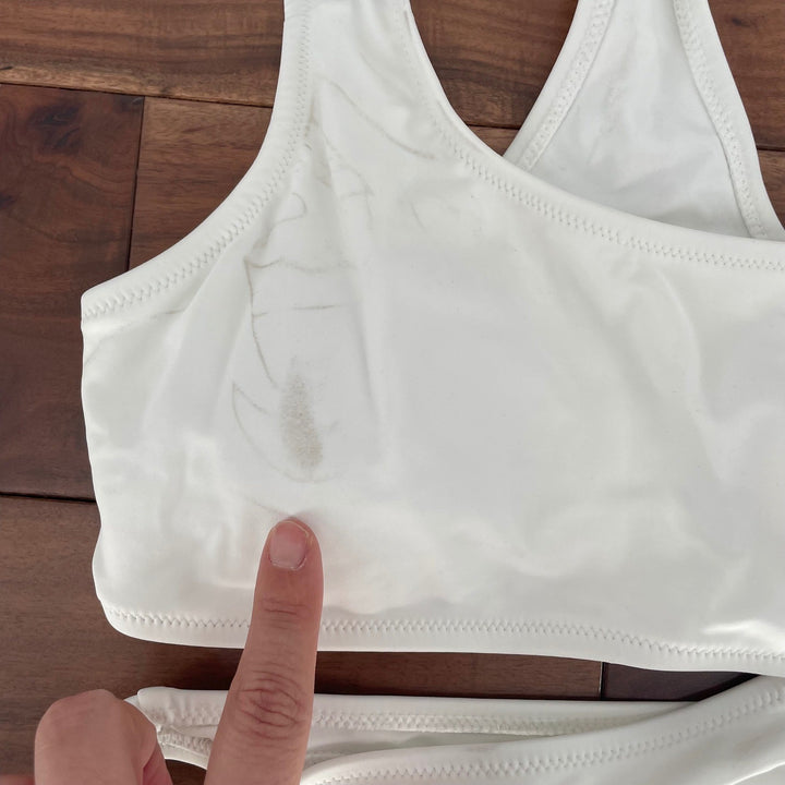 Lulus White One Shoulder Cutout Bikini Swim Top M