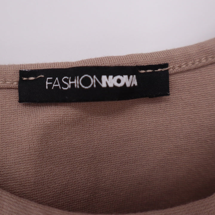 Fashion Nova Womens XS Taupe Mauve Scoop Neck Crop Top Sleeveless USA