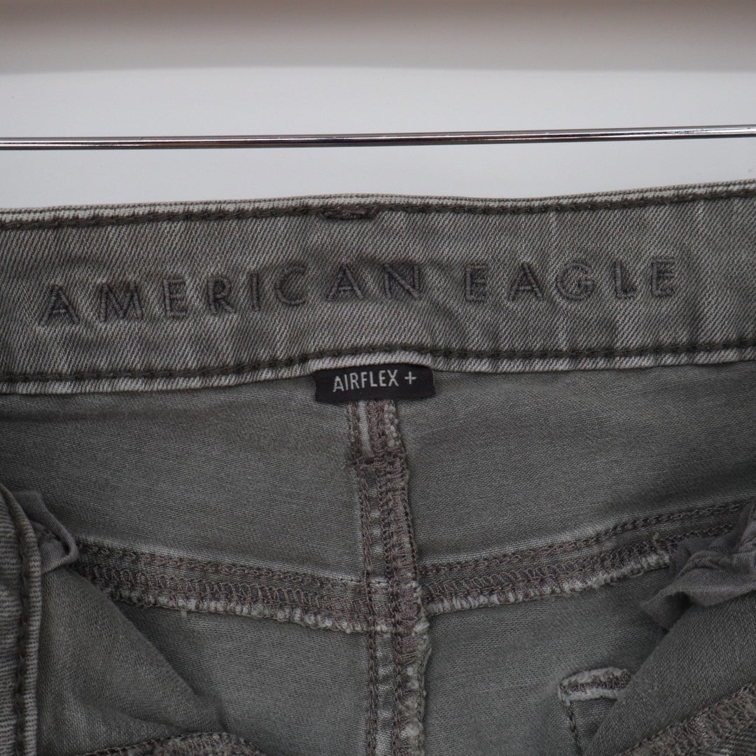 American Eagle Airflex+ Skinny Distressed Gray Ripped Jeans Mens 32x30