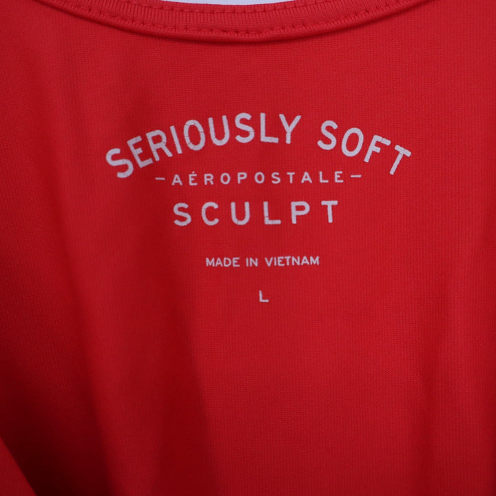 Aeropostale Seriously Soft Sculpt Bodysuit Red Sleeveless Scoop Back L